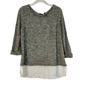 Soho Jeans New York & Company Large Grey Sweater White Bottom